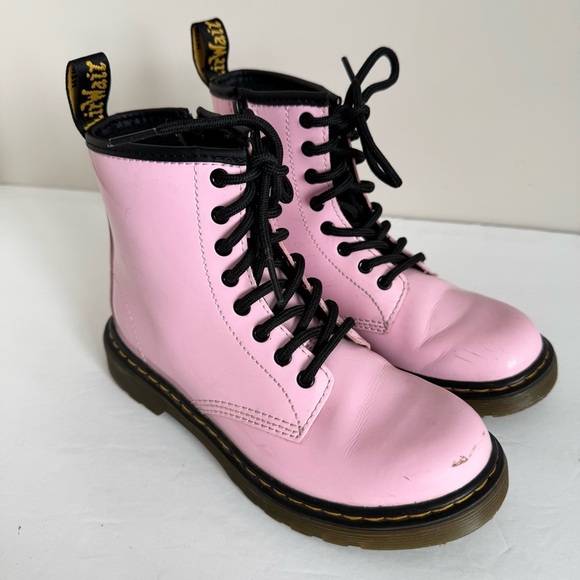 Dr. Martens 1460 J Pink Patent Leather Lace
Up/Zip Ankle Boots Size 2 - Picture 7 of 14